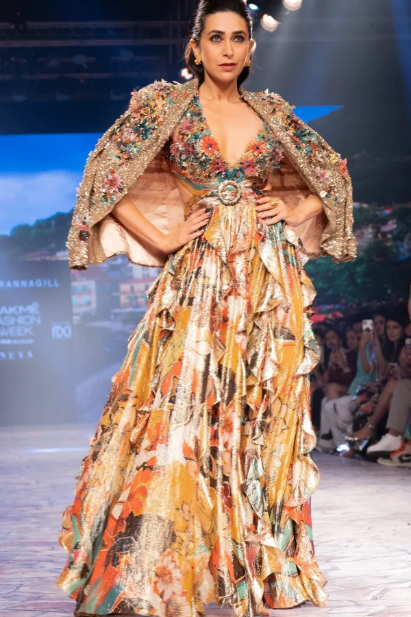 RANNA GILL Alish Pekh In Roma 3D Embroidered Sequin Jacket Golden Fashion