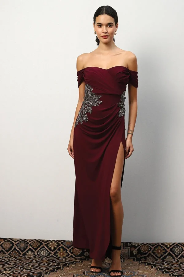 RANNA GILL Amara Dress Wine Flash Sale