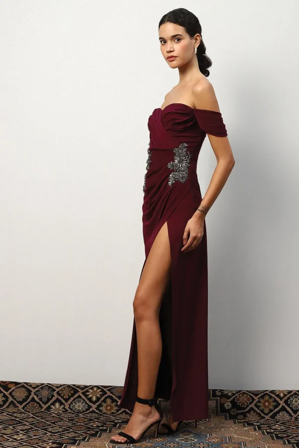 RANNA GILL Amara Dress Wine Flash Sale