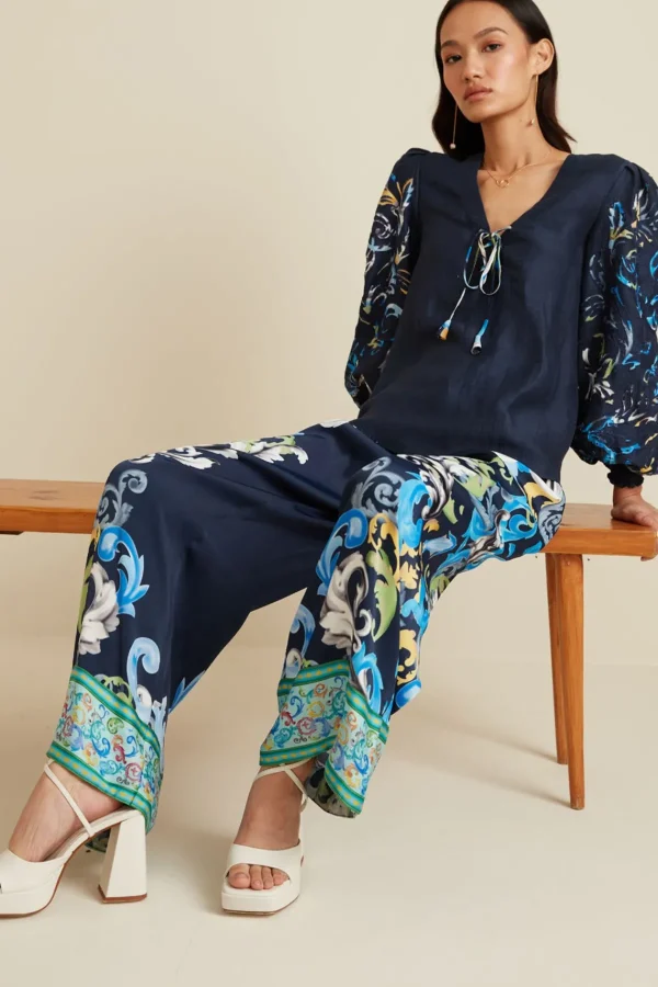RANNA GILL Aubery Blouse Navy Shop