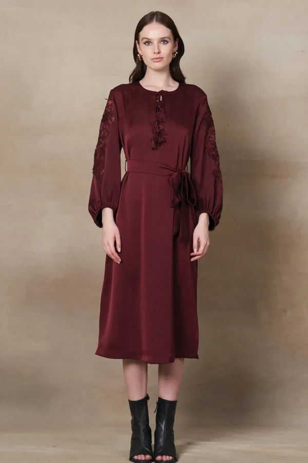 RANNA GILL Bella Dress Oxblood Shop
