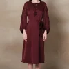 RANNA GILL Bella Dress Oxblood Shop