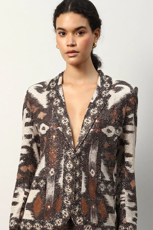 RANNA GILL Blair Jacket Brown New