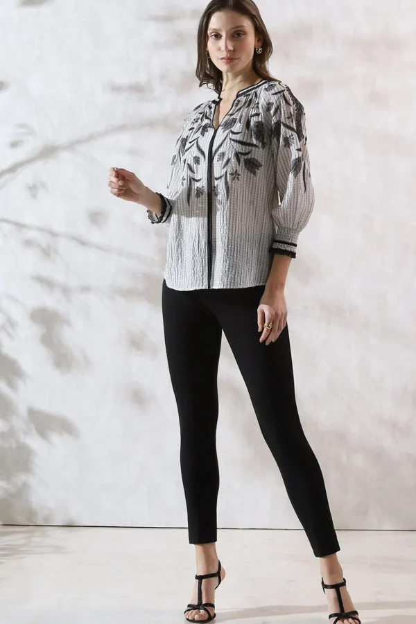 RANNA GILL Casie Blouse Black & White Flash Sale