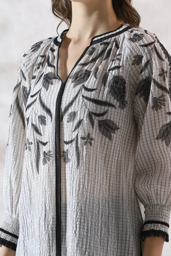 RANNA GILL Casie Blouse Black & White Flash Sale