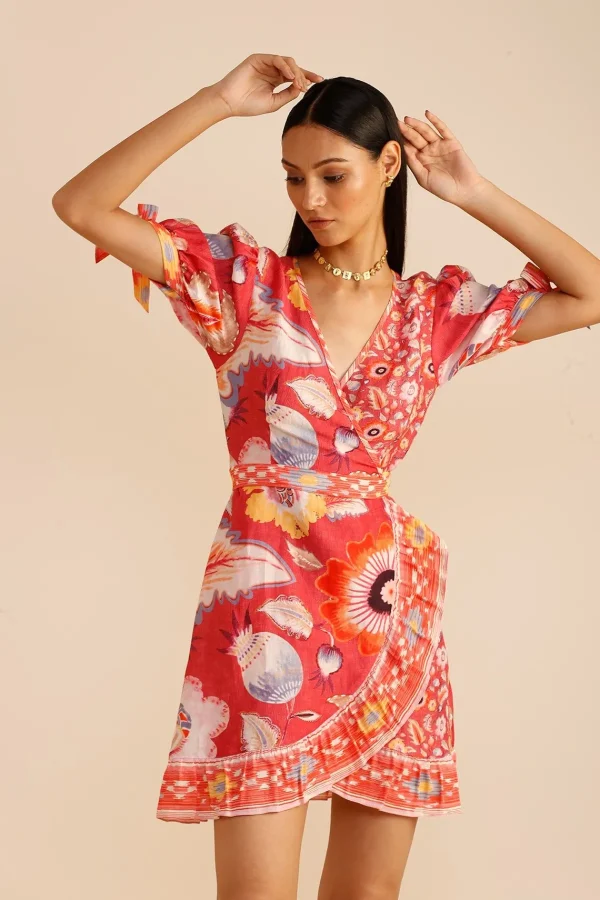 RANNA GILL Claire Dress Coral Shop