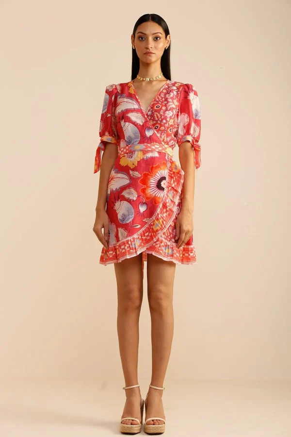 RANNA GILL Claire Dress Coral Shop