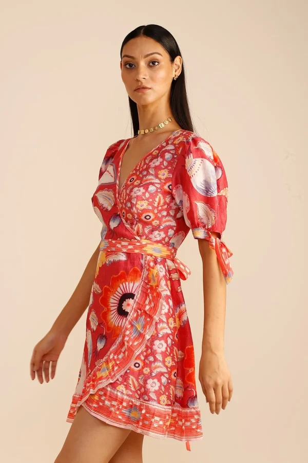 RANNA GILL Claire Dress Coral Shop