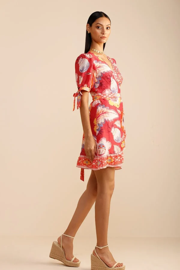 RANNA GILL Claire Dress Coral Shop