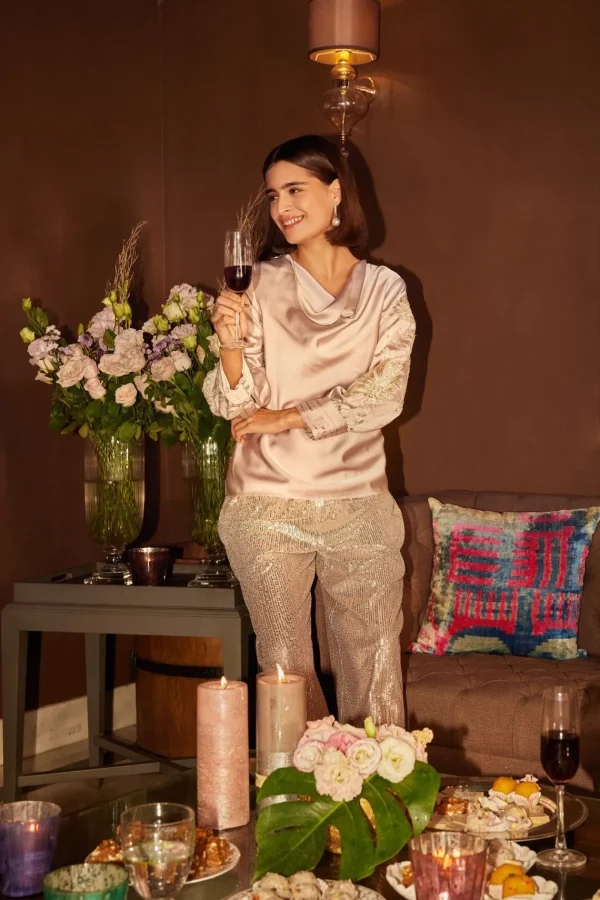 RANNA GILL Cleo Pants Beige Ombrey Cheap