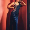 RANNA GILL Eliana Gown Navy New