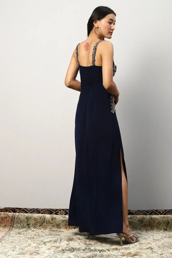 RANNA GILL Eliana Gown Navy New