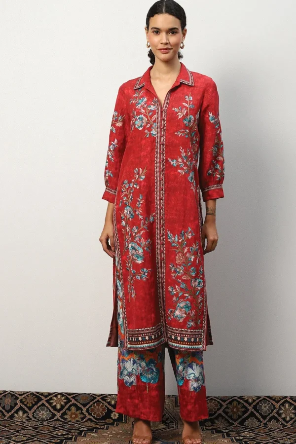 RANNA GILL Eloise Tunic Red Discount