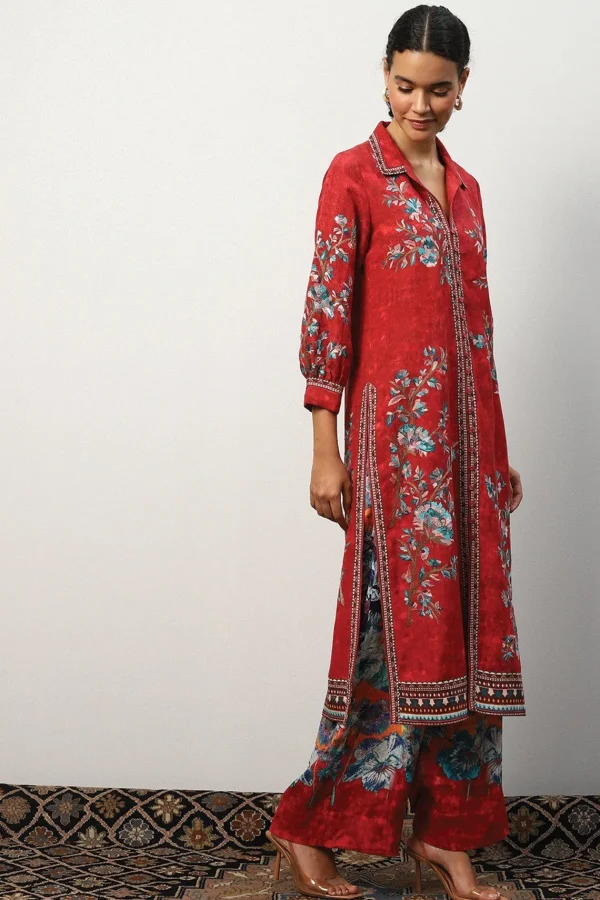 RANNA GILL Eloise Tunic Red Discount