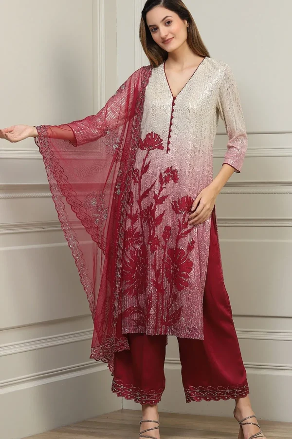 RANNA GILL Hamya Burgandy Cheap