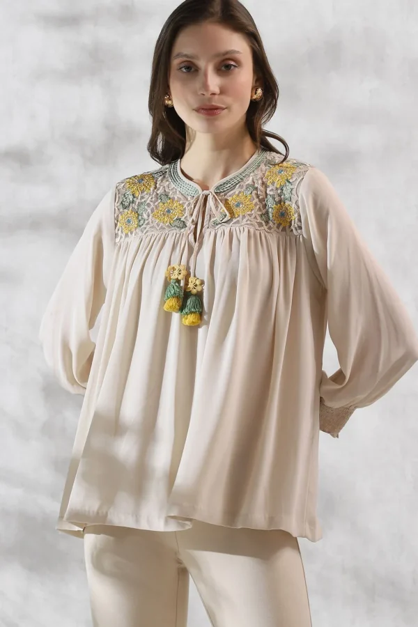 RANNA GILL Indya Blouse Birch Cheap