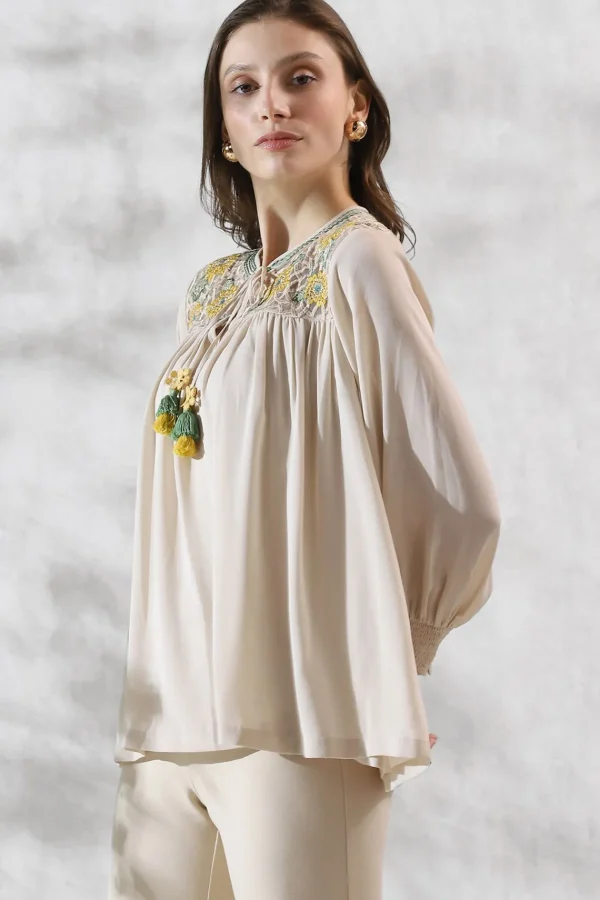 RANNA GILL Indya Blouse Birch Cheap