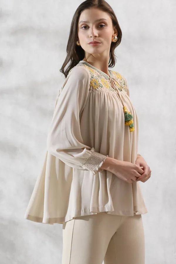 RANNA GILL Indya Blouse Birch Cheap
