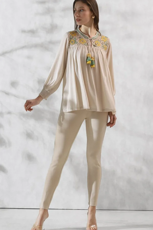 RANNA GILL Indya Blouse Birch Cheap