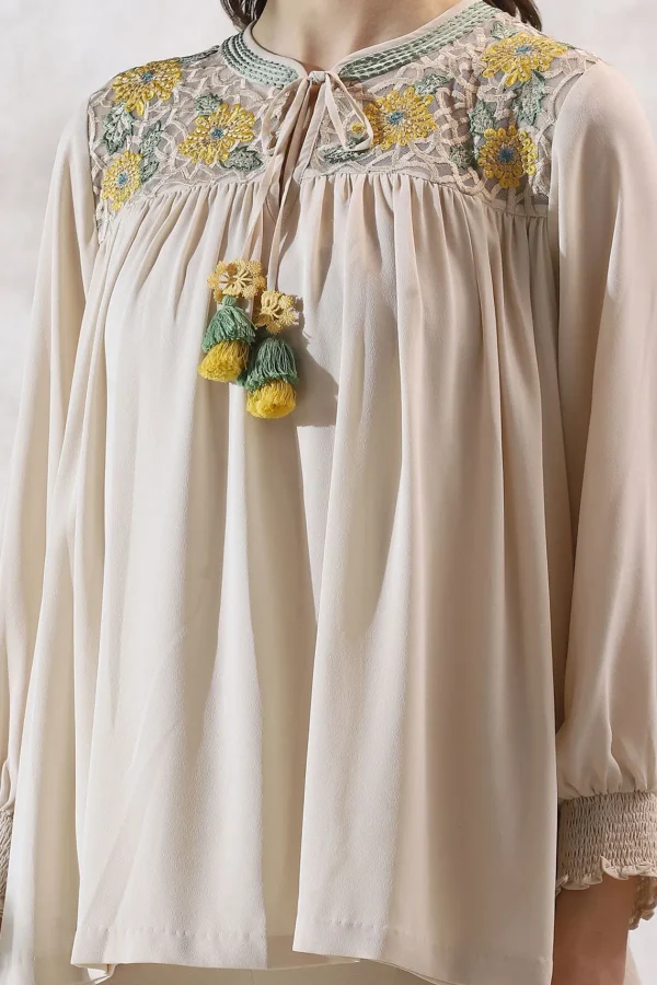 RANNA GILL Indya Blouse Birch Cheap