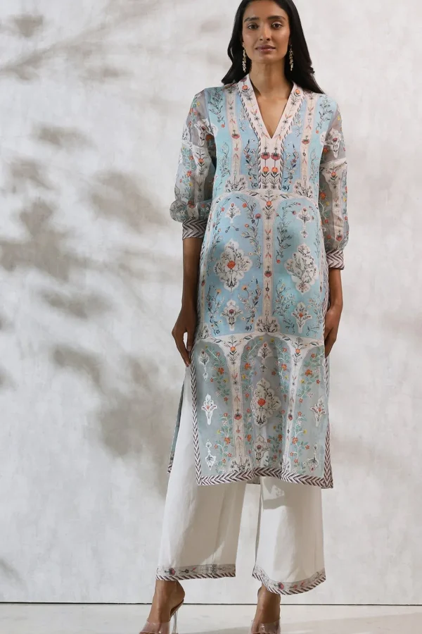 RANNA GILL Ishna Tunic Set Blue Clearance