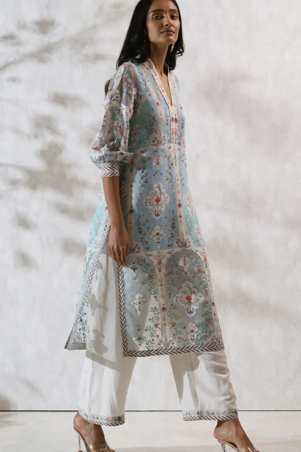 RANNA GILL Ishna Tunic Set Blue Clearance