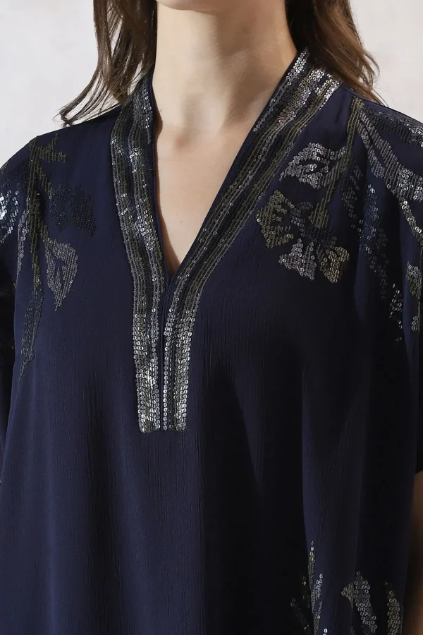 RANNA GILL Jenna Tunic Navy Blue Clearance