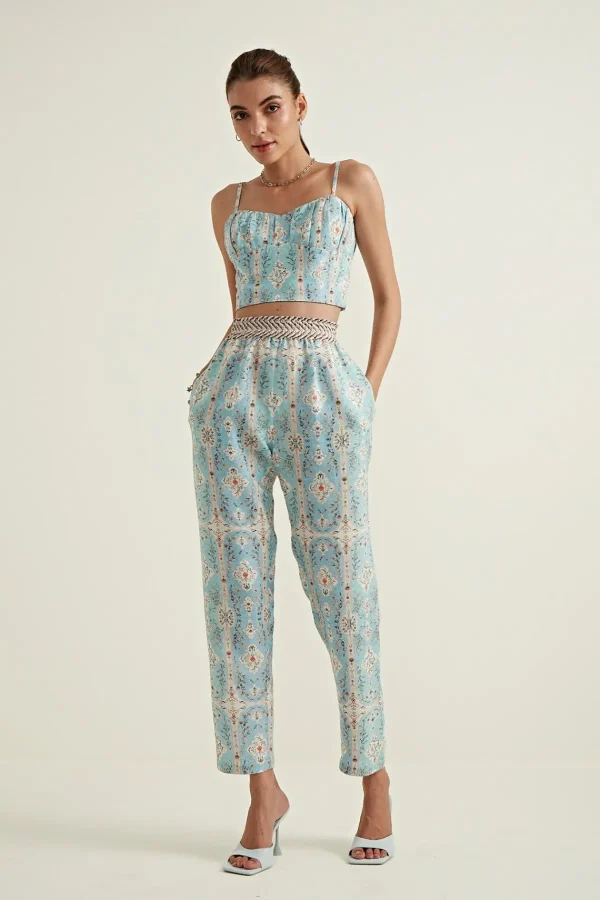 RANNA GILL Leah Bustier Blue Online