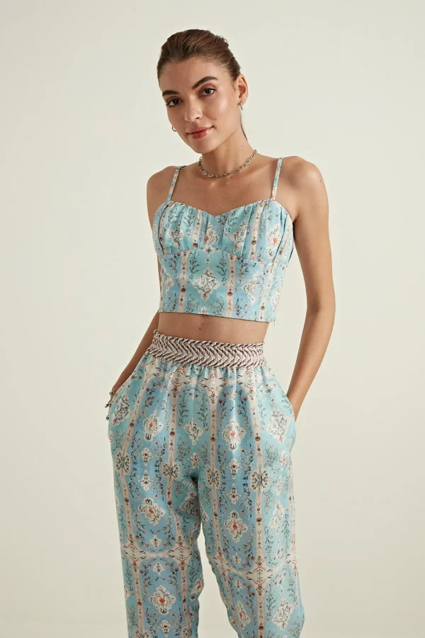 RANNA GILL Leah Bustier Blue Cheap