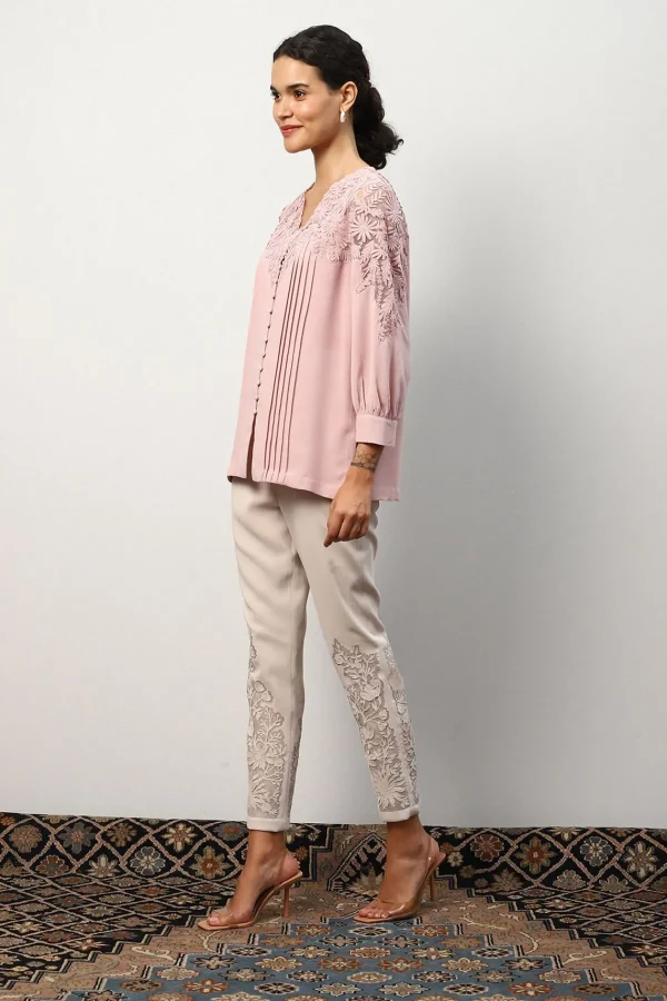 RANNA GILL Maeve Blouse Blush Hot
