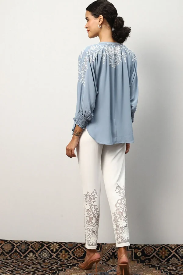 RANNA GILL Maria Blouse Ashley Blue Outlet