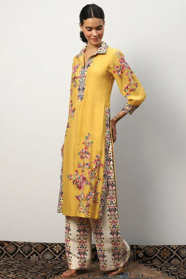 RANNA GILL Maria Tunic Set Mustard Online