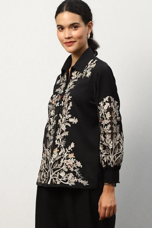 RANNA GILL Molly Blouse Black Best Sale