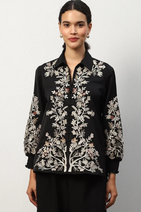 RANNA GILL Molly Blouse Black Best Sale