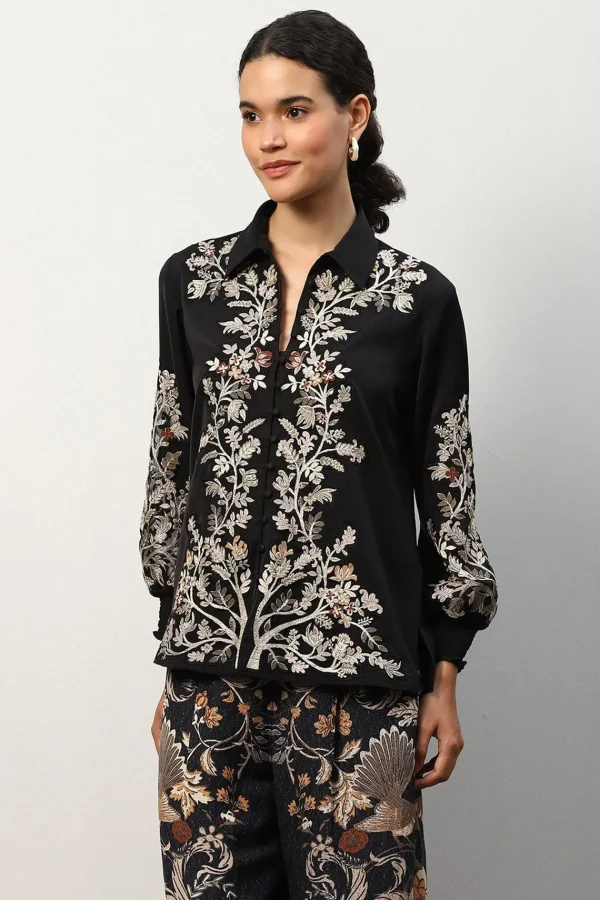 RANNA GILL Molly Blouse Black Best Sale