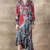 RANNA GILL Naomi Wrap Dress Red Flash Sale