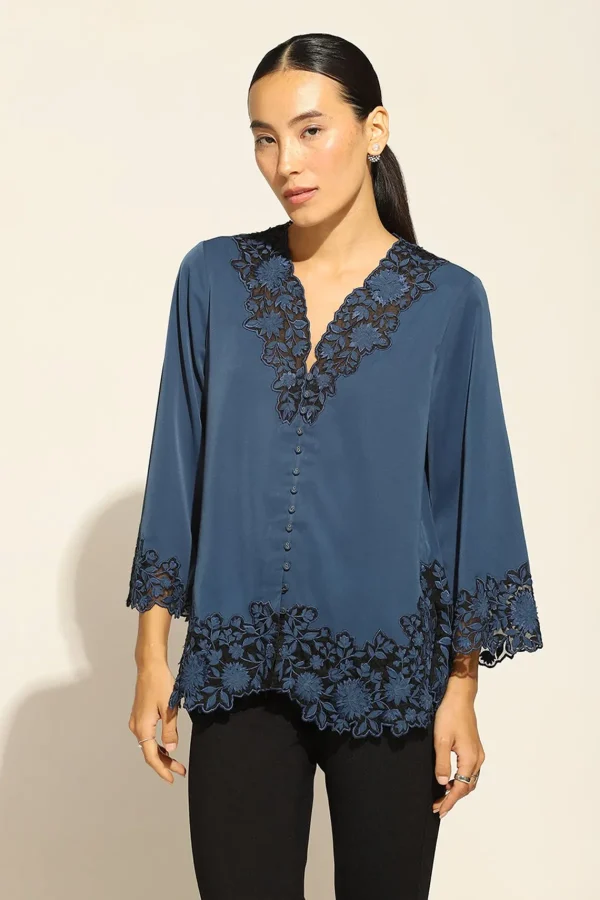 RANNA GILL Oceana Blouse Navy Best