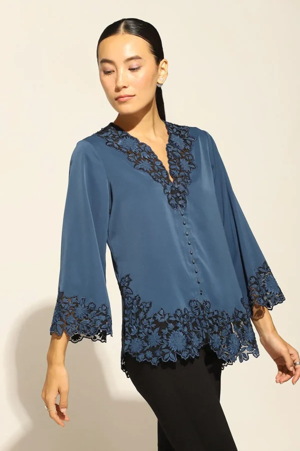 RANNA GILL Oceana Blouse Navy Best