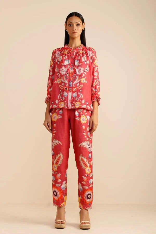 RANNA GILL Rosalie Blouse Coral Store
