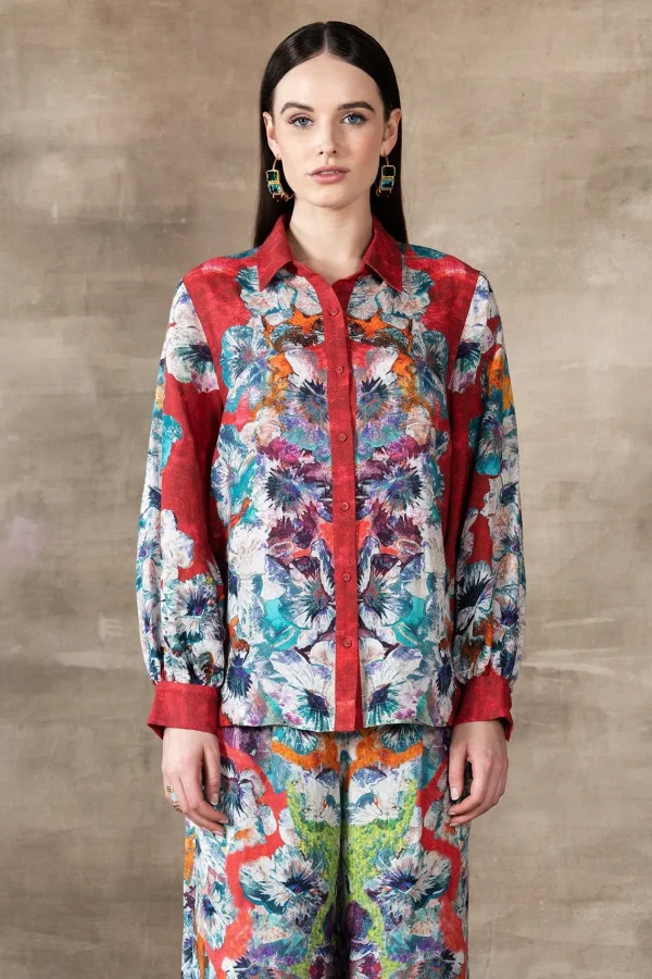 RANNA GILL Rubi Blouse Red Cheap