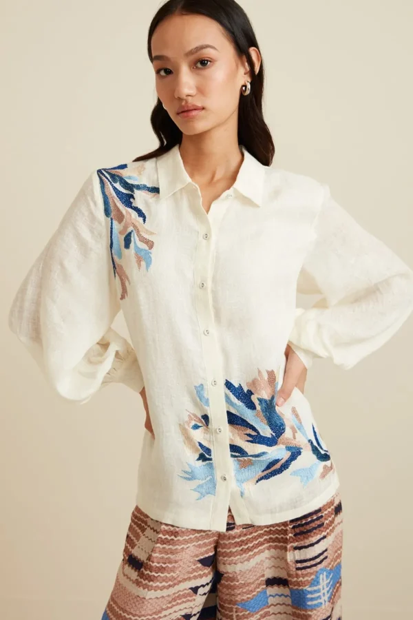 RANNA GILL Sadie Blouse Ivory Outlet