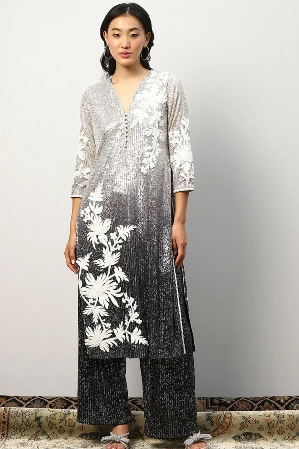 RANNA GILL Scarlett Tunic Set Black Ombrey Discount