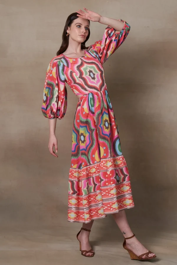 RANNA GILL Selena Dress Multi Discount