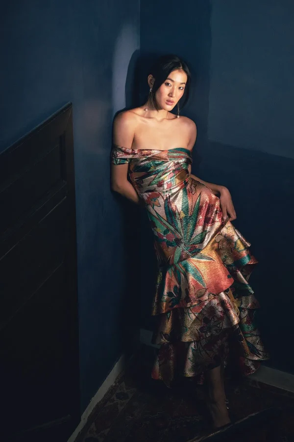 RANNA GILL Shriya Saran In Renata Tiered Midi Dress Multi Discount