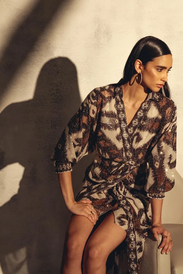 RANNA GILL Stormi Dress Brown Hot
