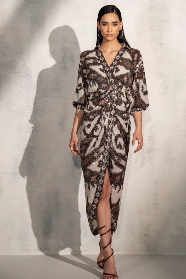 RANNA GILL Stormi Dress Brown Hot