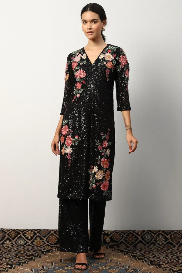 RANNA GILL Trivana Tunic Set Black Clearance