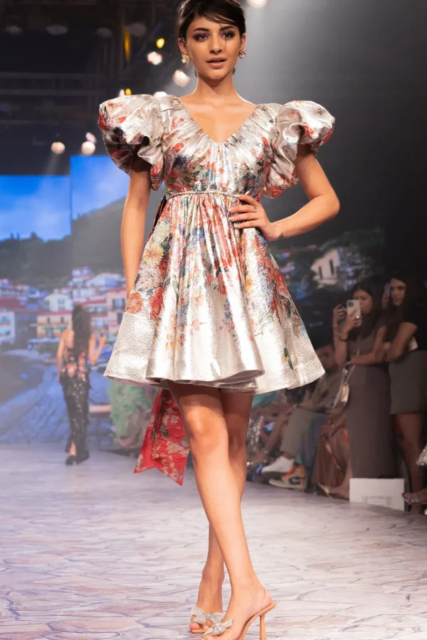 RANNA GILL Valentine Bow-Tie Mini Dress Multi Outlet