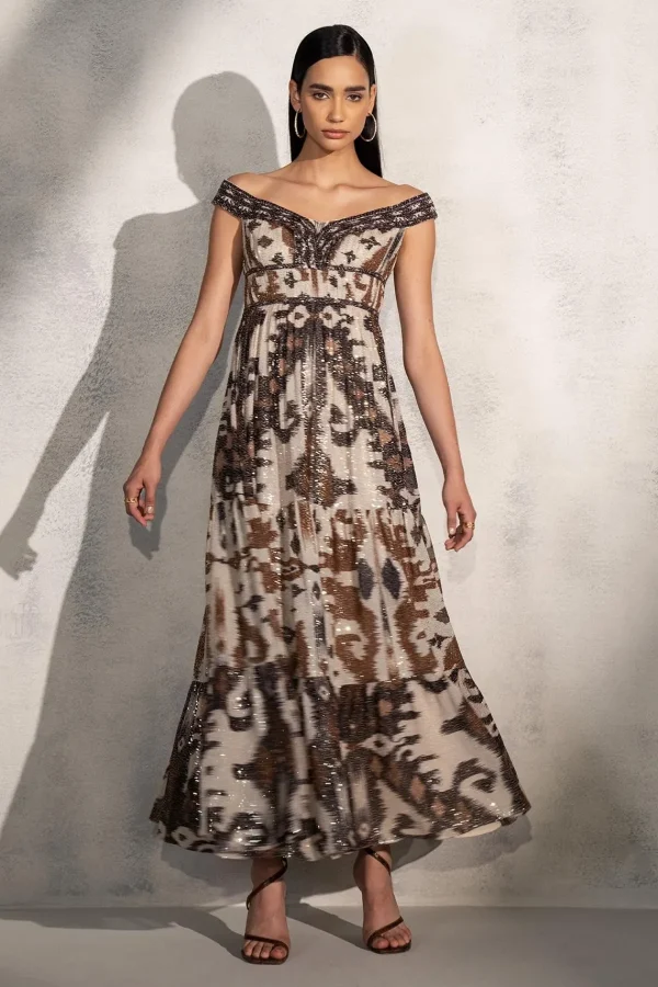 RANNA GILL Valery Dress Brown Sale